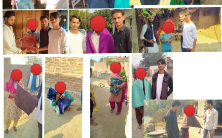 K.K फाउंडेशन द्वारा किया गया काम का आगाज़, बाटें गए कोठवल कलां में 50 कंबल