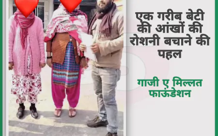 एक गरीब बेटी की आंखों की रोशनी बना गाजी ए मिल्लत फाऊंडेशन